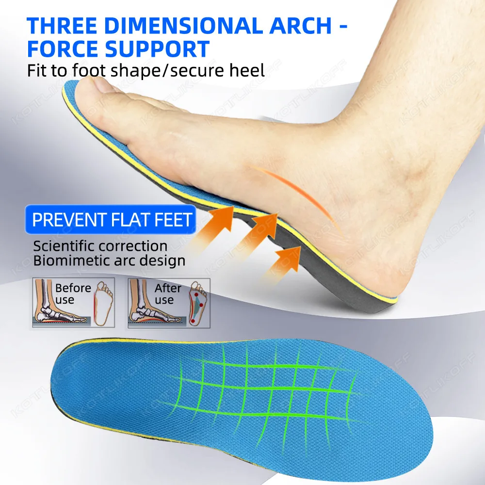 Flat Feet Template Arch Support Orthopedic Insoles Men Women Plantar Fasciitis Heel Pain Orthotics Insoles Sneakers Shoe Inserts