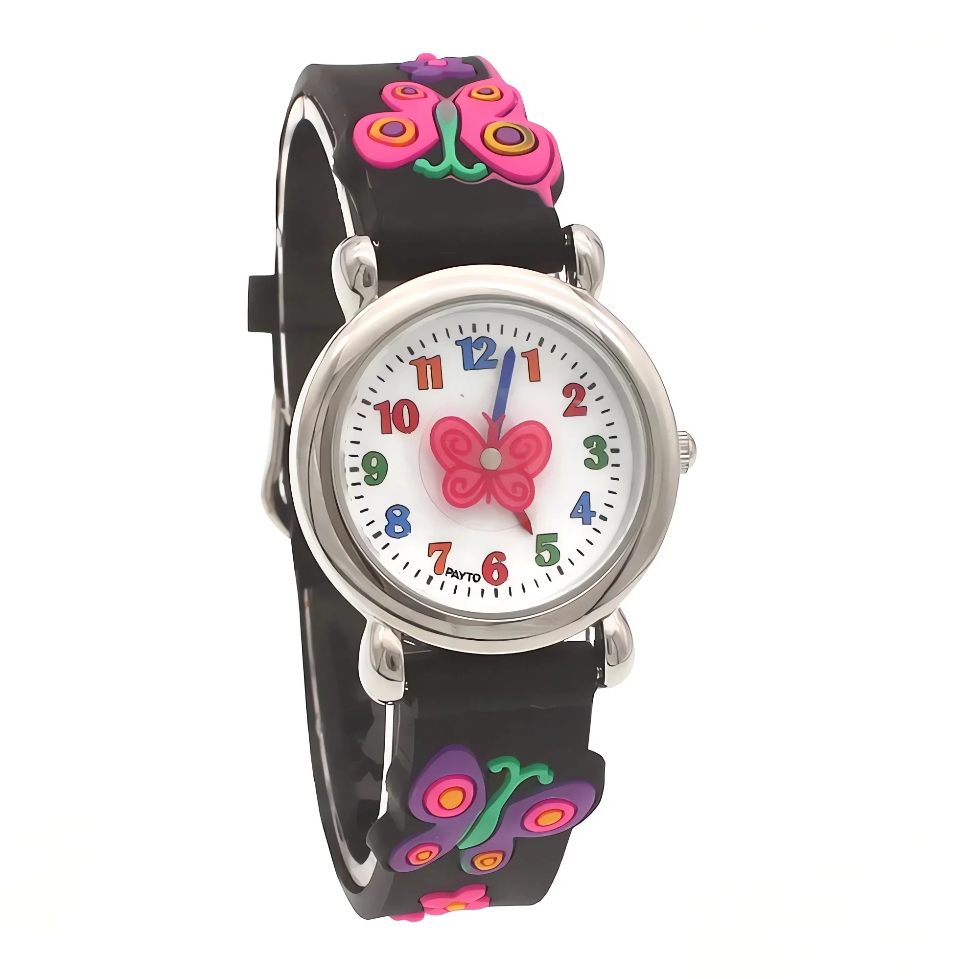 Kids Digital Quartz Watch Cool Butterfly Design Silicone Strap Fashionable Timepiece for Boys And Girls Suitable for Students