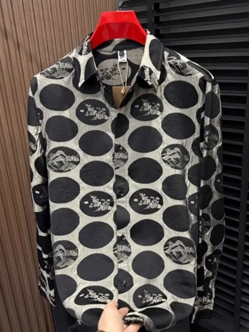 

High Quality Slim Fit Long Sleeve Men's Shirt Versatile Fashionable Luxury Feel Spring Summer New Arrival Elegant Casual Shirt