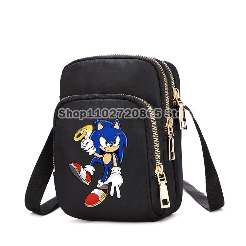 Sonics Schoudertas Veelzijdige Mannen Mobiele Telefoon Koptelefoon Satchel Cartoon Anime Figuur Crossbody Tassen Casual Mode Packet Gift