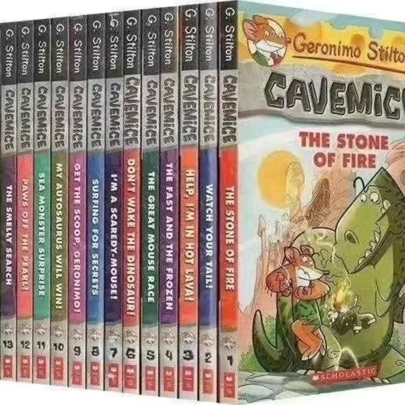 

15PCS Geronimo Stilton Cavemice Picture Book Children Reading Young-adult Novel English Comic Story For Kids Age 5-12