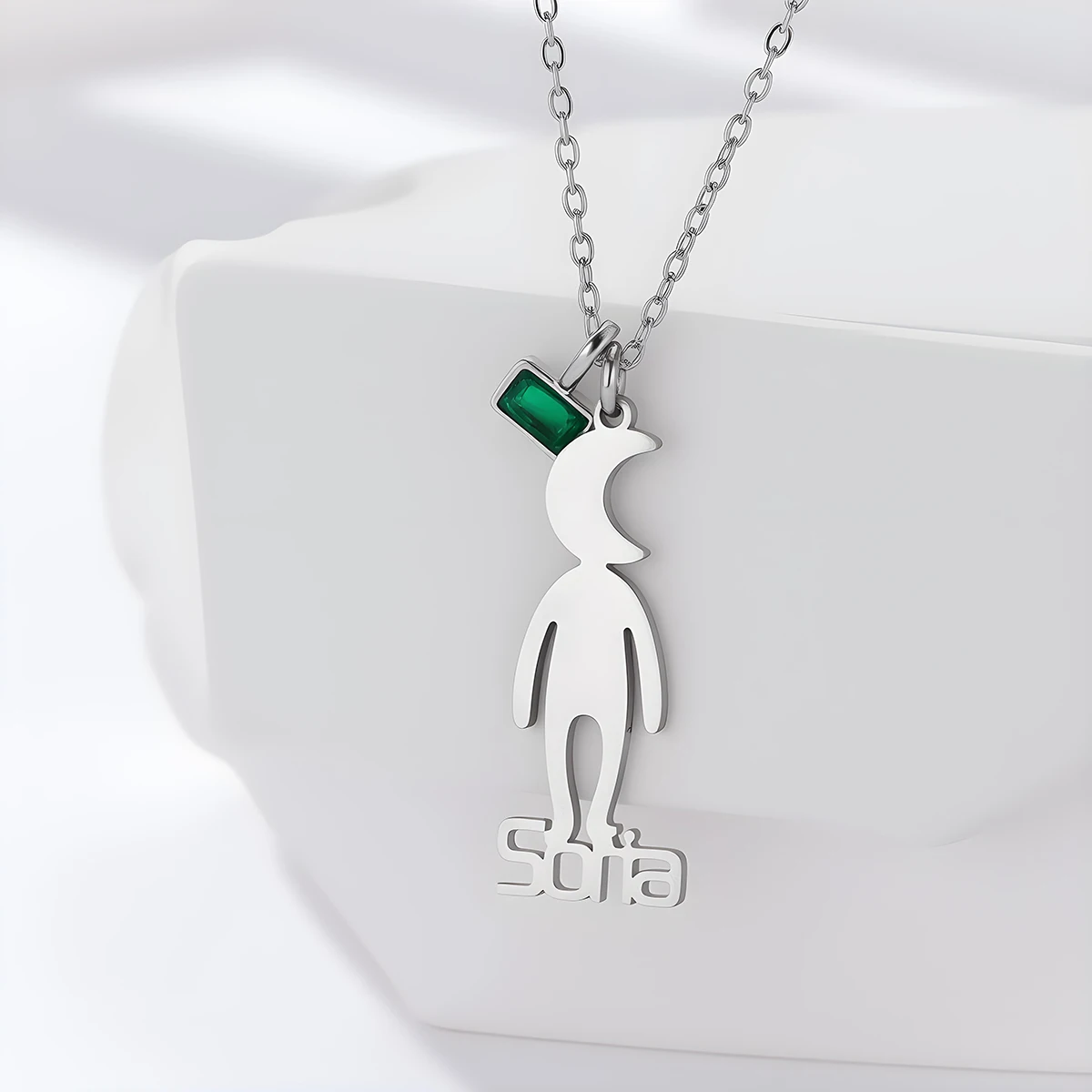 

Ожерелье Todorova с именной гравировкой из нержавеющей стали, женское, с фигурой Луны, викканский магический амулет, ювелирное украшение