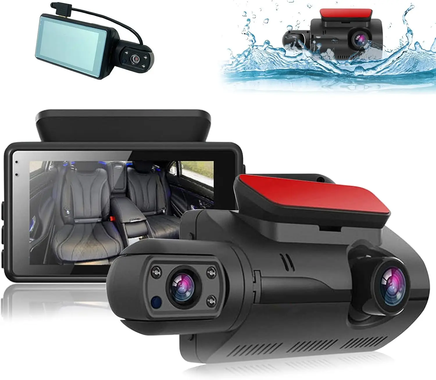 

Dual Dash Cam Front and Inside 1080P Dash Camera for Cars IR Night Vision Car Camera for Taxi Accident Lock Parking Monitor
