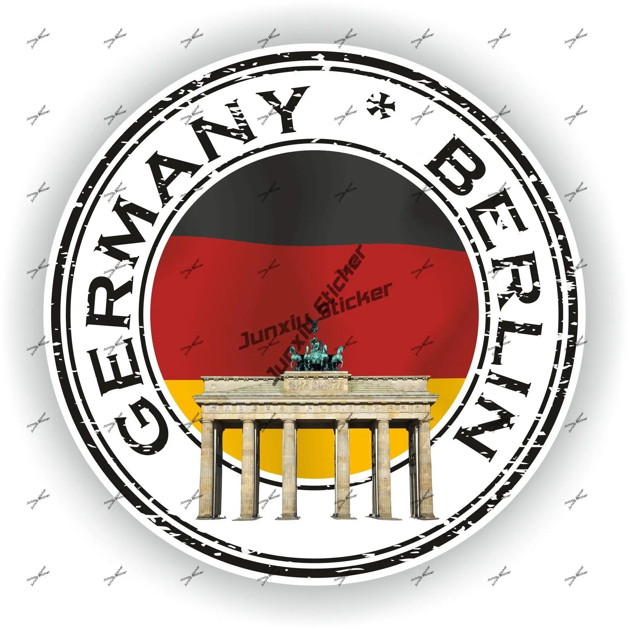 

Germany Berlin Round Flag Seal Sticker Coat of Arms of German Emblem Outline Decal for Car SUV Laptop Fridge Moto Accessories