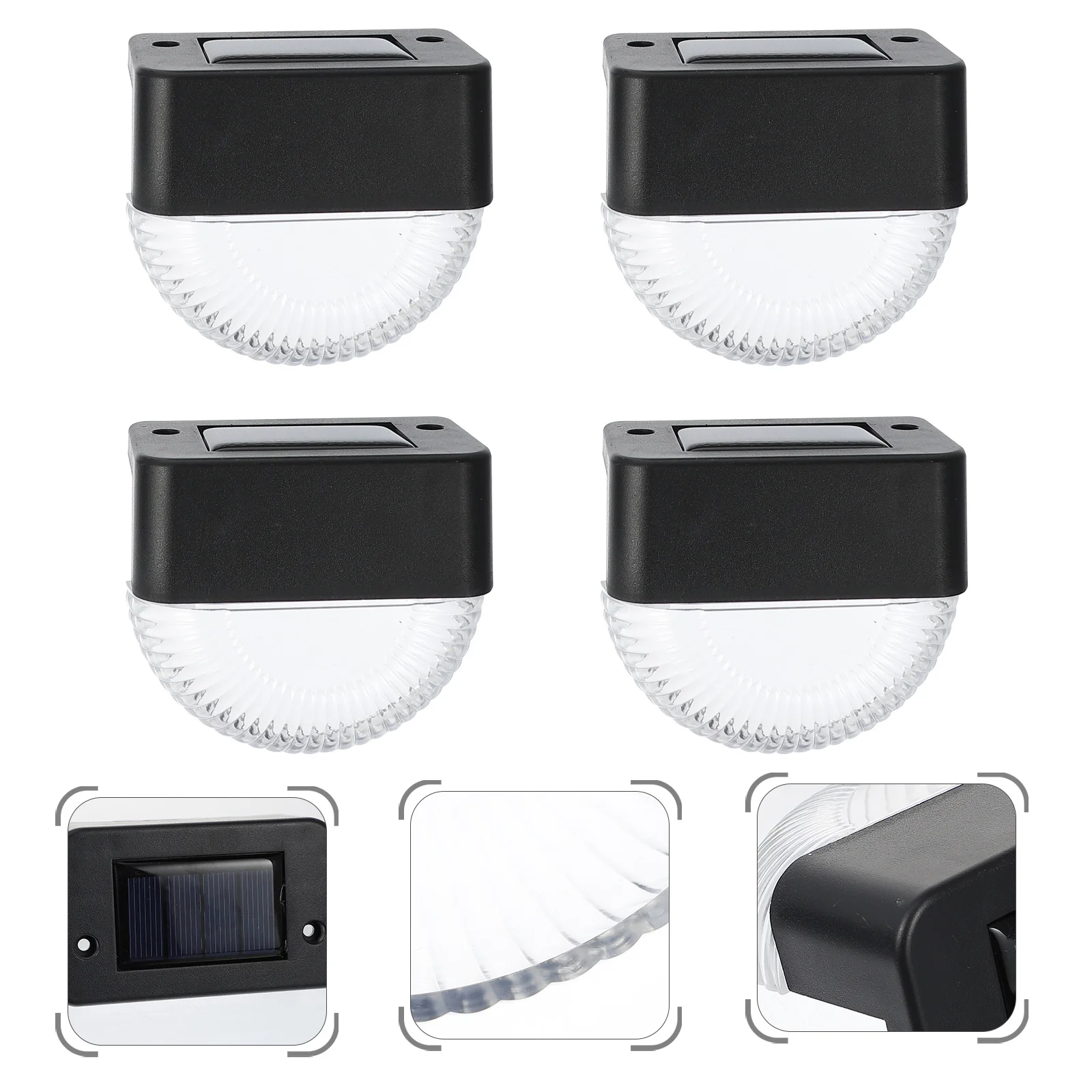 4 قطعة أضواء الفناء الشمسية في الهواء الطلق إضاءة مقاومة للماء الجدار مصباح لحديقة مسار سطح السفينة سياج مشرق إضاءة حثي ديكور #4