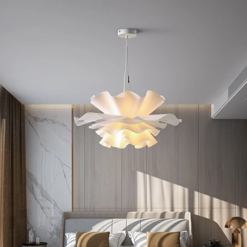 Imagem -03 - Modern Minimalista Flower Pendant Lamp Creative Warm Light Decoração Led Designer Onda Quarto Sala de Jantar Corredor Bar Counter