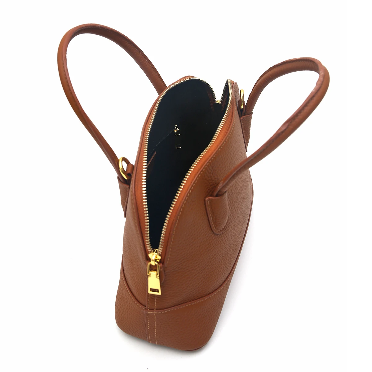 SC Solid Color Genuine Leather Top-handle Bag Women Fashion Simple Elegant Style Daily Shell Cross body Shoulder Handbag Commute