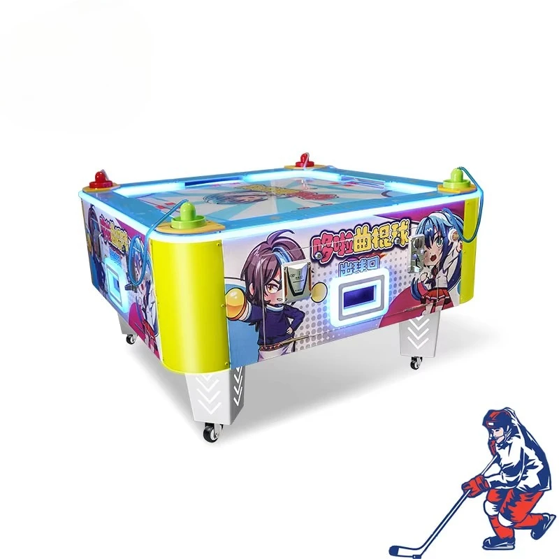 Indoor Amusement Park Entertainment Equipment Four Players Coin Operated Table Game Kids Arcade Machine Air Hockey