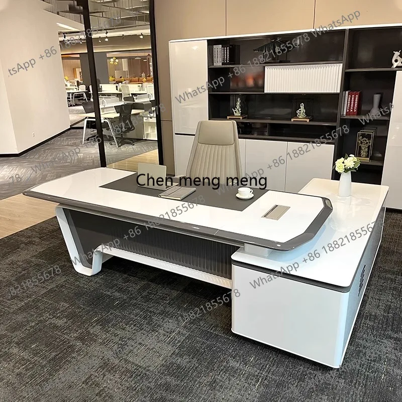 

Organizer High End Computer Desks Modern Corner Work Light Luxury Office Desk Storage Creativity Escritorio Oficina Furniture