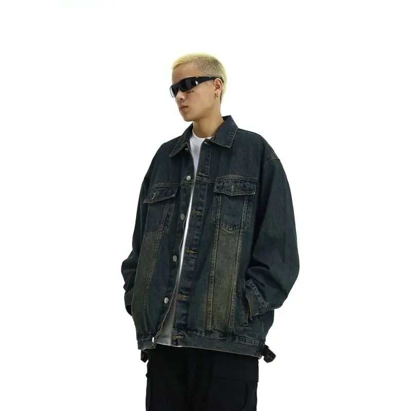 

Мужская джинсовая куртка Cleanfit в американском ретро-стиле, синяя, осенне-зимняя, стильная и качественная, высококлассная рабочая одежда, верхняя одежда