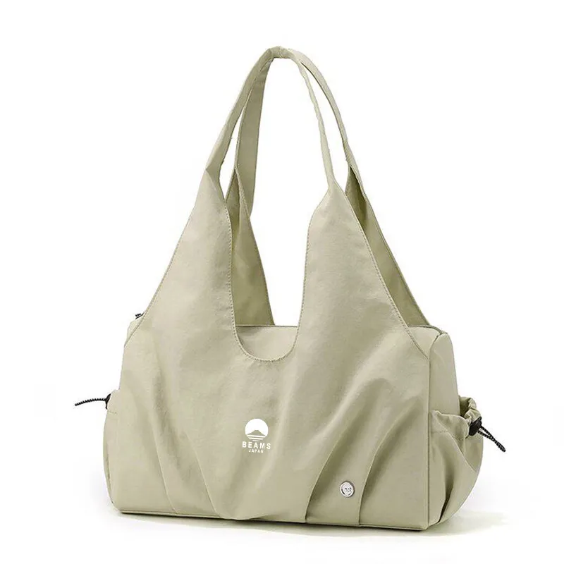 BEAMS Japanese Solid Color Tote Bag Large Capacity Commuter Shoulder Bag Travel Mommy Bag Women's Casual