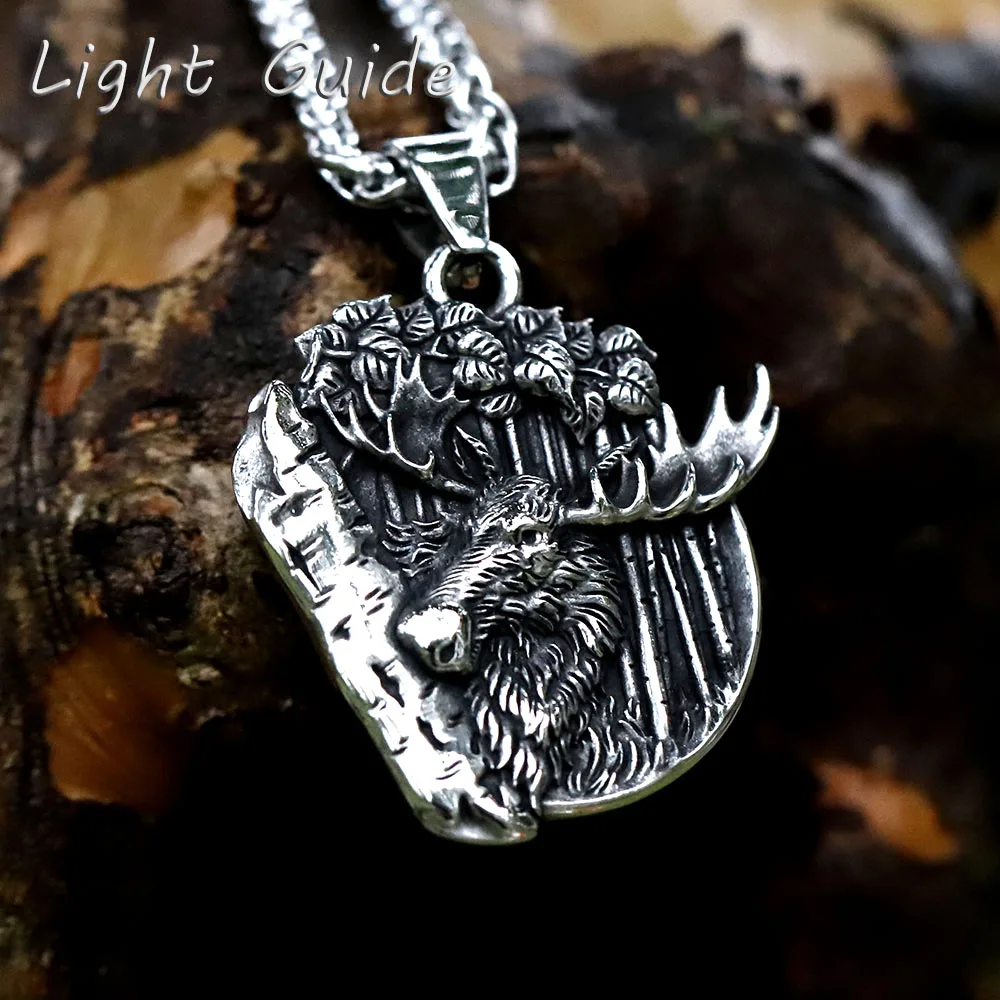 2022 New Design Wholesale Stainless Steel Punk Exquisite products Animal Jewelry Emboss Pendant necklace For Man free shipping