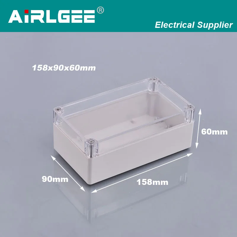 158x90x60mm high quality transparent cover electronic waterproof engineering box ABS plastic shell junction box