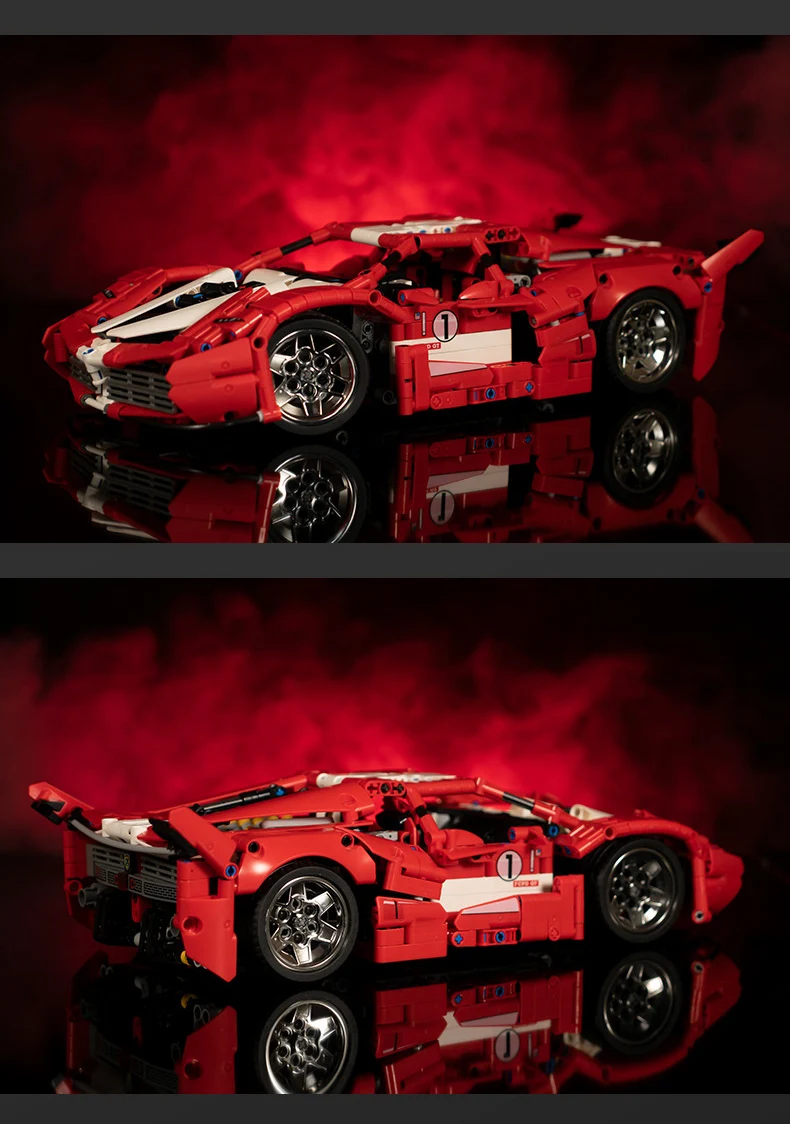 Technisches 1:14 Maßstab Rennmodell Baustein Italia Horse Fxx K Supersportwagen Fahrzeug Super Sportwagen Spielzeug Sammlerstück für Geschenke – Detail 10