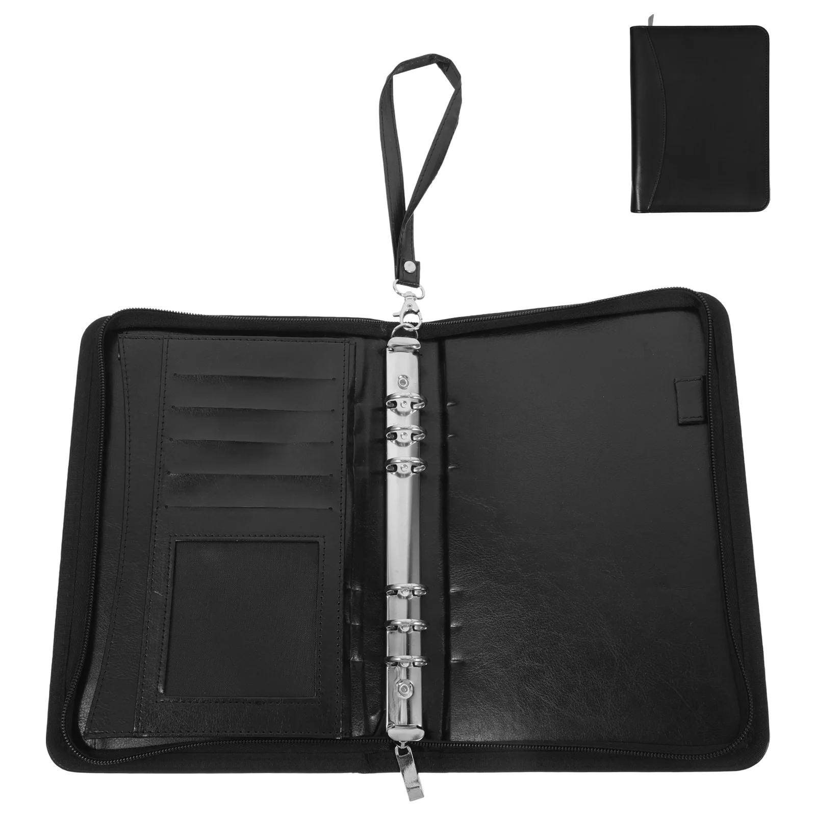 

Zipper Portfolio Organizer A5 Business Folder Binder Multi Functional Document Holder Sleek Minimalist Design for Office Work