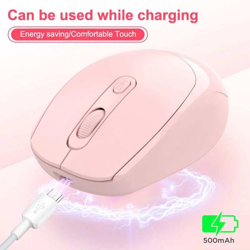 Laptop Mouse Universal Wireless Bluetooth Mouse Rechargeable Dual Mode Silent Male，Female Office Mouse Mini,Computer Accessories