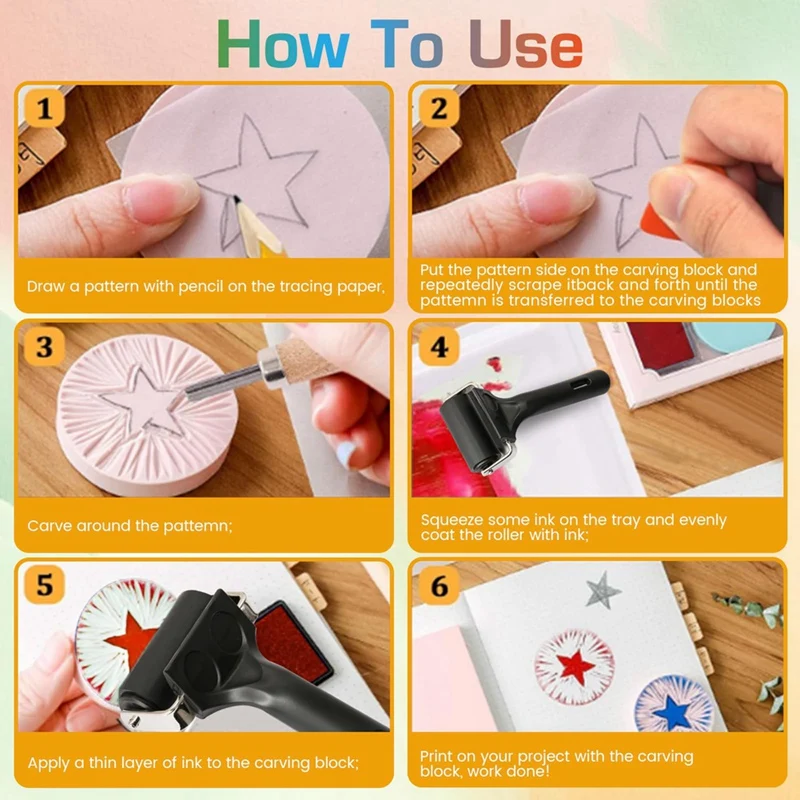 طقم صنع الطوابع المطاطية ، كتلة نحت ، قاطع مشمع ، حرفة ذاتية الصنع ، 22