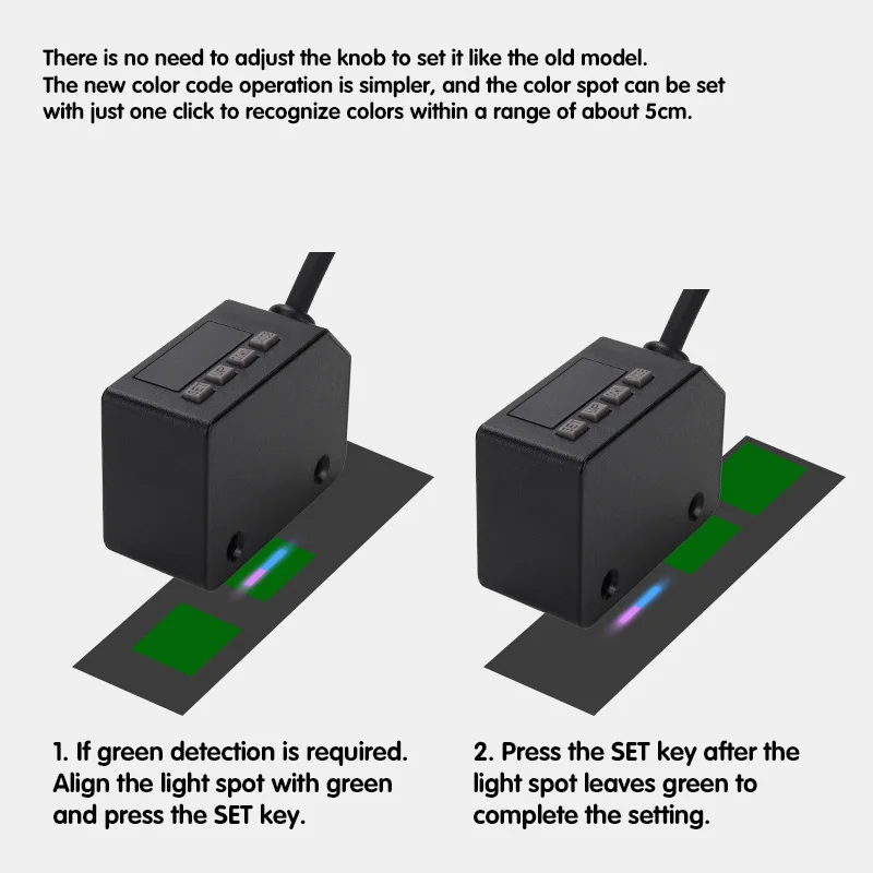 Color Code Sensor Recognition Intelligent Setting Photoelectric Switch Label Separation Correction Fiber Optic Induction