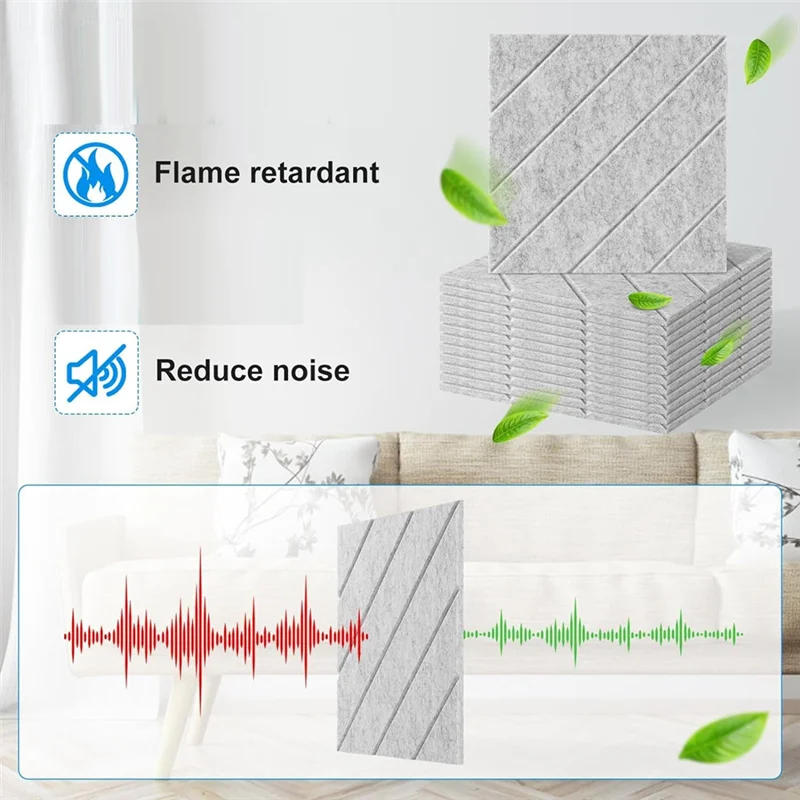 

Dropship-12 Pack Soundproof Foam Panels 12X12x0.4 Inch, Self Adhesive Acoustic Foam Panels For Acoustic Treatment