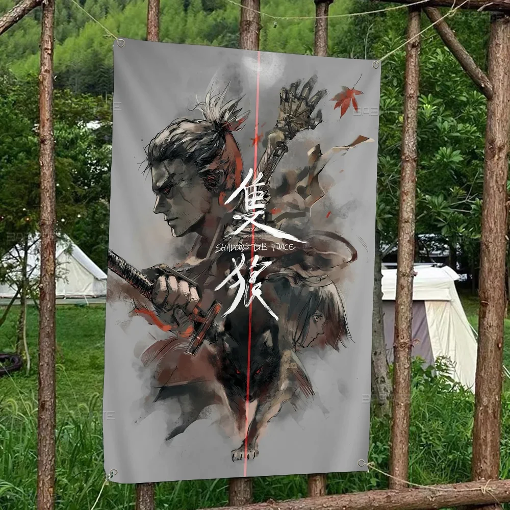 Sekiro Shadows Die Twice DIY Flag For Family Group Photo Living Room Home Dorm Decor Wall Art Decor Banner