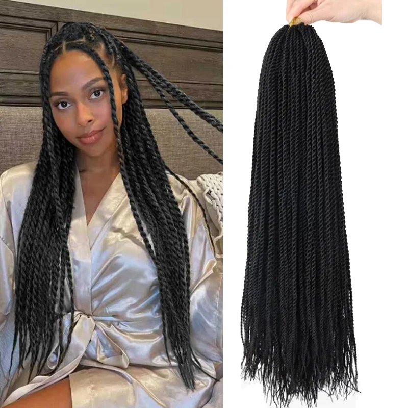 

3 упаковки синтетических сенегальских волос Mini Twist для вязания крючком для детей, детские маленькие вязанные крючком волосы для маленьких девочек