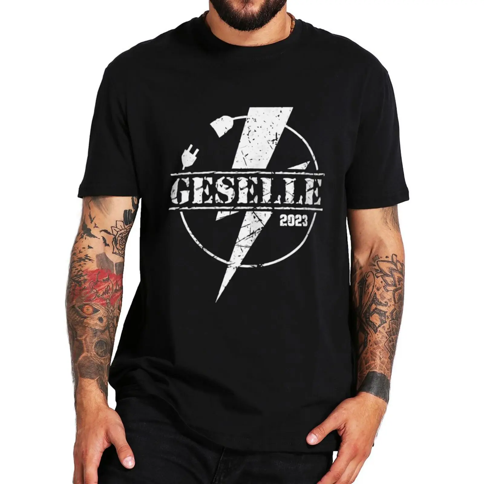 Adult top Geselle Electricians T Shirt Vintage Electrotechnics Lovers Gift Short Sleeve  Cotton Unisex O-neck T-shirts