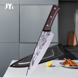 Kitchen Knives Forged Chef Cleaver Butcher Meat Fish Fruit Filleting Cutter Sushi Slicing Utility Knife with Wenge Handle