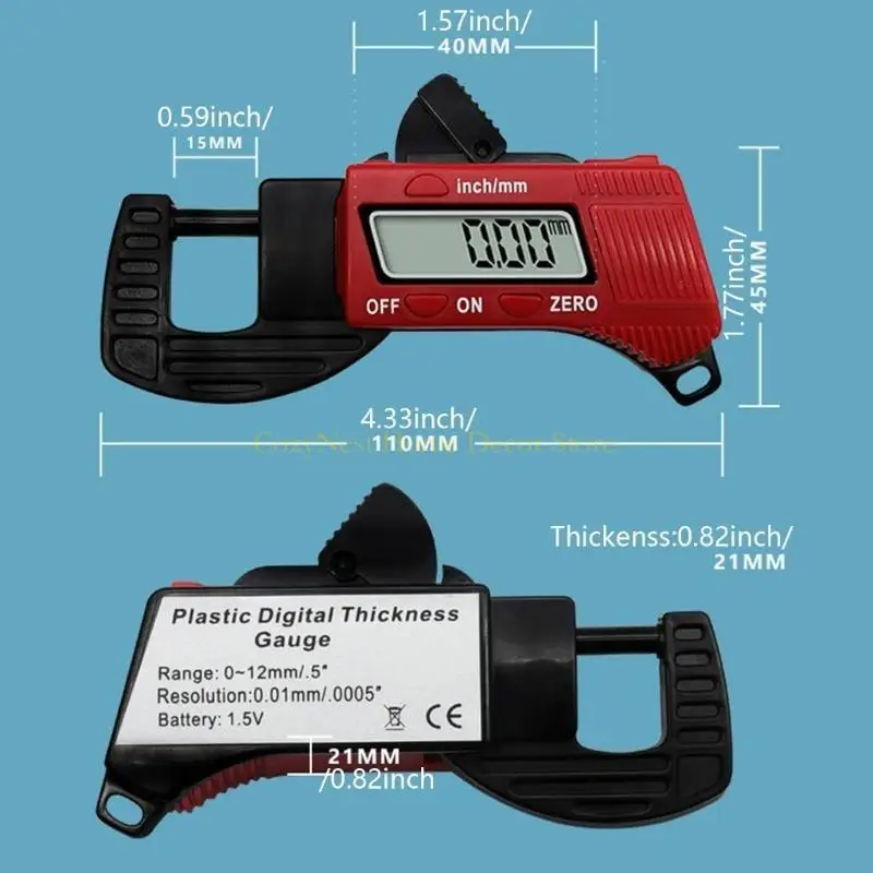 

92MF Digital Thickness Gauge Meter with Auto Shut Off Feature for Laboratory Research