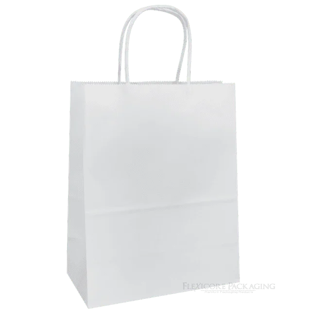 

Bolsas de Papel Kraft Blanco, 8"x4.75"x10.25", 100Uds