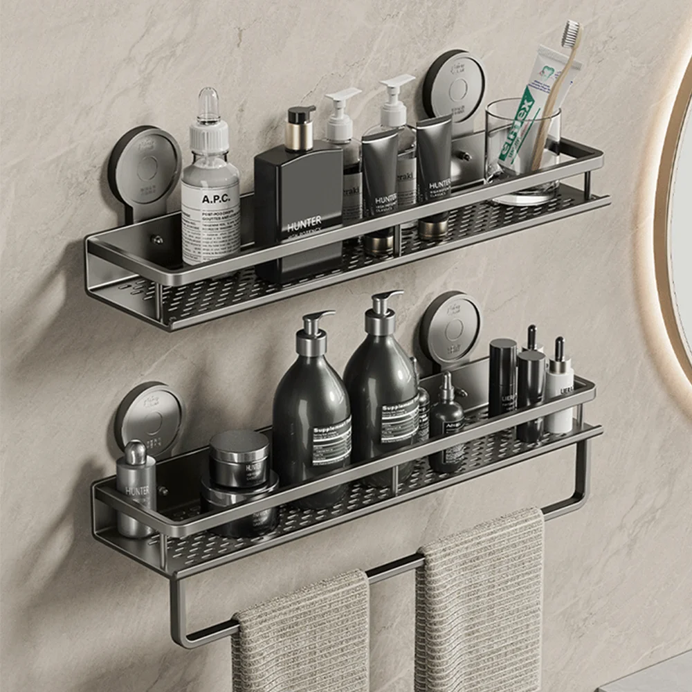 

Punch-Free New Toilet Storage Rack Washstand Home Aluminum Light Luxury Bathroom Wall-Mounted Toilet Toilet Wall Storage Shelf