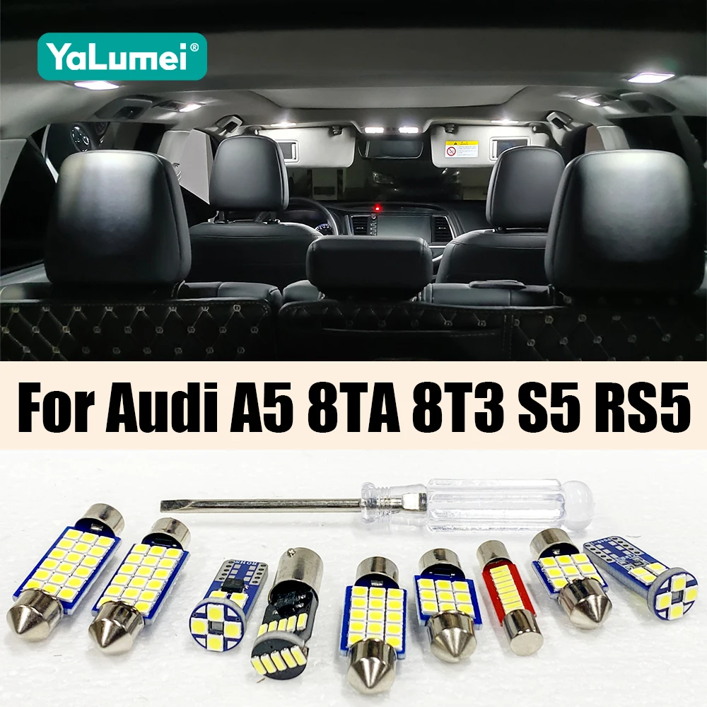 For Audi A5 S5 RS5 8TA 8T3 Sportback Coupe Car LED Bulbs Interior Reading Lamp Glove Box Vanity Mirror Trunk Light Accessories