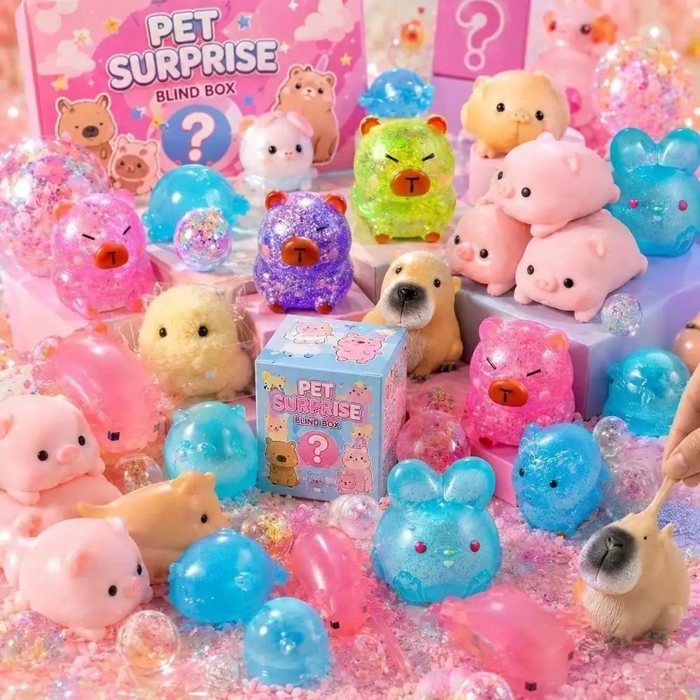 

Super Stress Relief Tofu SquishyFull set collectionTravel portableSuper Q Elastic Jelly SquishyClassroom fidgetBlind Box Hidden Style Squishy