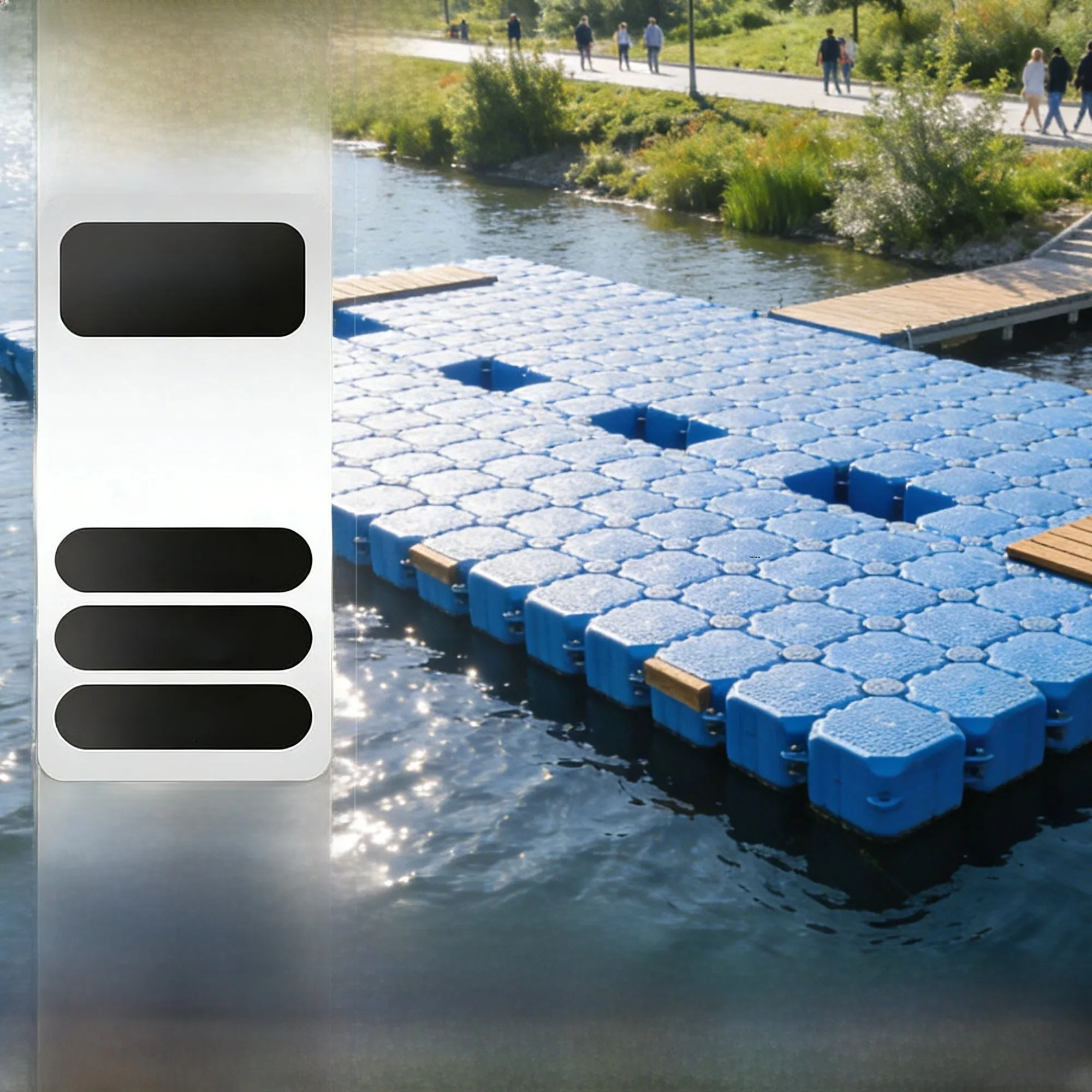 フローティングドック-プラスチック製水上釣り桟橋-オートバイボート係留場所-釣り桟橋ステージ-屋外キャンプ旅行用品-魚網