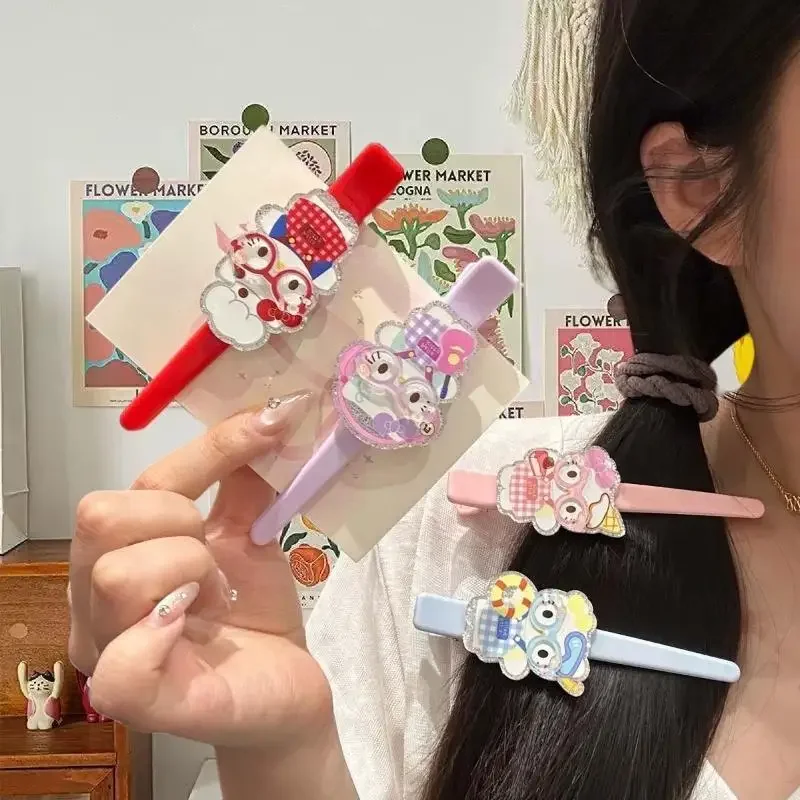 1 Buah Celemek Kacamata Hello Kitty Jepit Rambut Kartun Lucu Hati Anak Perempuan Trendi dan Serbaguna Dekoratif Poni Jepit Rambut Hadiah Anak Perempuan