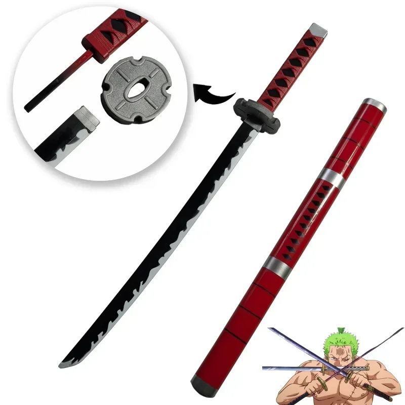 1:1 Cosplay Roronoa Zoro Anime Katana Syodai Kitetsu arma samurái cuchillo Katana seguridad PU juguete para regalo espada arma 72cm