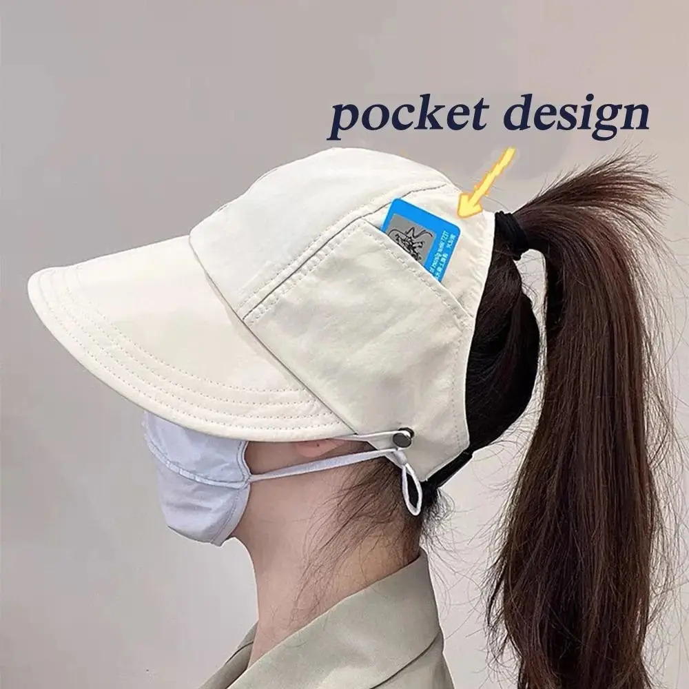 New Fashion Wide Brim Sun Hat Summer Anti-UV Foldable Fishing Hat Pocket Design Adjustable Sunscreen Baseball Cap