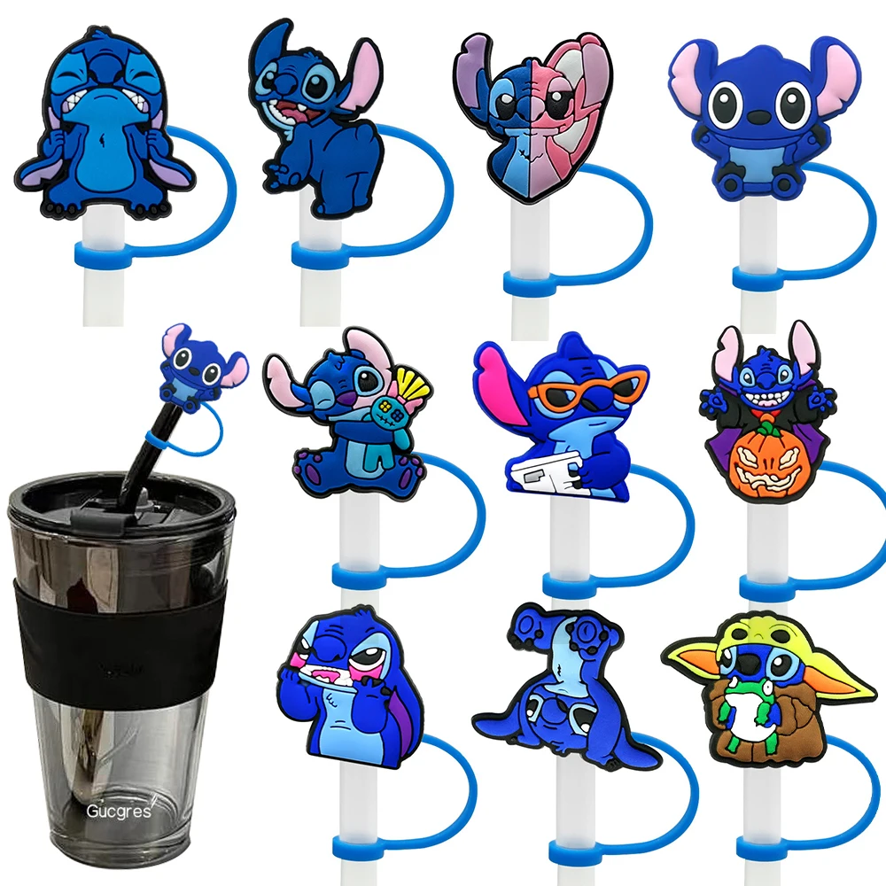 Hot Toys Stitch Straw Cover for Stanley Cup,Straw Topper Compatible with 30&40Oz Tumbler Handle,10mm/0.4in Silicone Straw Cover