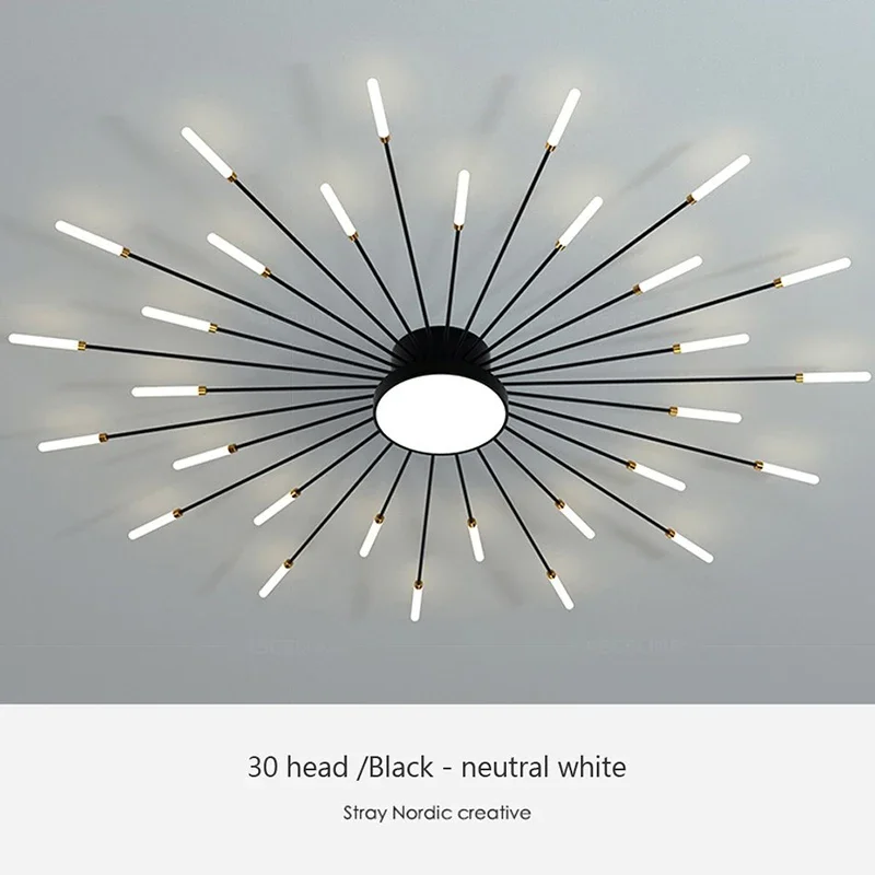 Modern LED Ceiling Light Multi Black Gold Sun Flower Lamp For Living Room Study Dining Rooms Bedroom Illumination Fixture Lustre