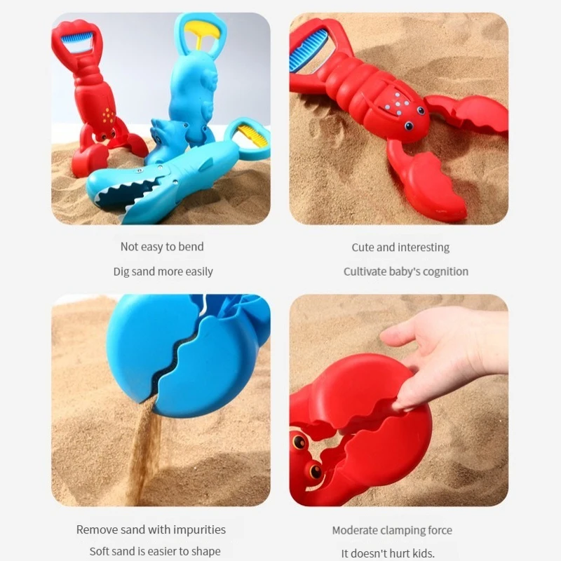 Grabber-juguetes de baño para bebés, juego educativo para jugar a la arena, atrapasueños de garra de langosta de colores bonitos, piscinas y exteriores