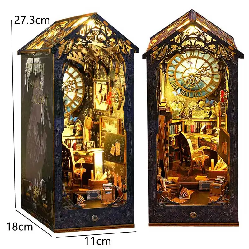 ชุดตัวต่อไม้ 3 มิติ DIY สำหรับทำมุมหนังสือ ชุดสร้างชั้นวางหนังสือจิ๋ว ของตกแต่งบ้าน บ้านตุ๊กตาสร้างสรรค์ ของเล่นสำหรับเด็ก ของขวัญคริสต์มาส