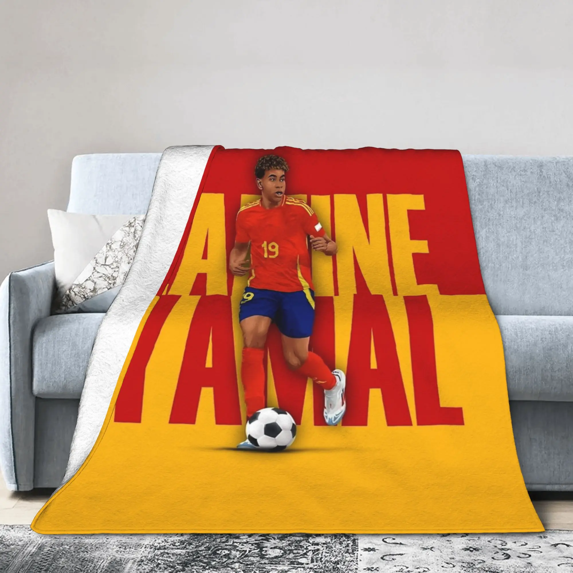 Lamine Y-Yamal Blanket Football Soccer Fleece Novelty Warm Throw Blankets for Bedspread Autumn/Winter