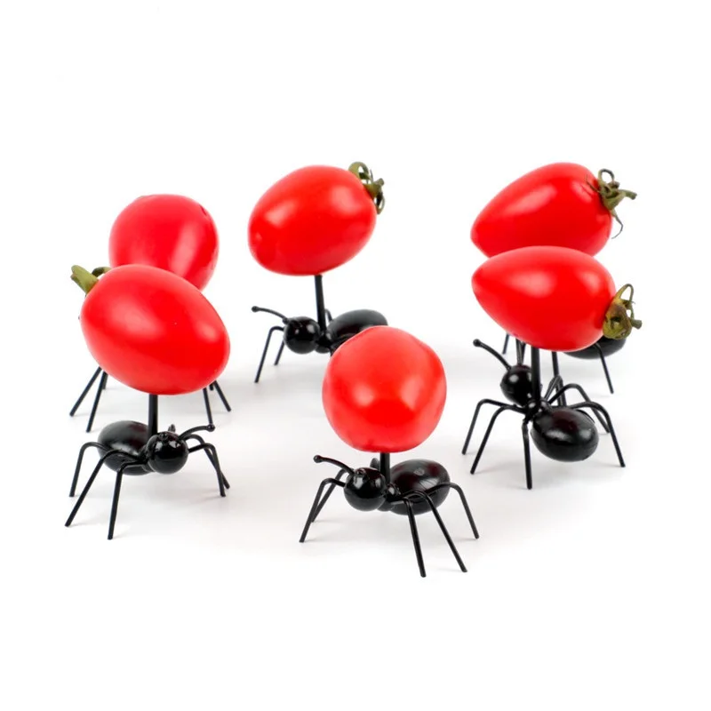 12Pcs Party Ants Series of Toothpicks Industrious Ants Fruit Fork Cupcake Decor Bento Accessories Watermelon Fork Food Picks