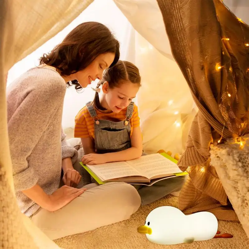 Cute Duck Lamp Silicone Dimmable Leisure Duck Lamp For Nursery Bedside Lamp With Touch Sensor And 30/60 Minutes Timer For