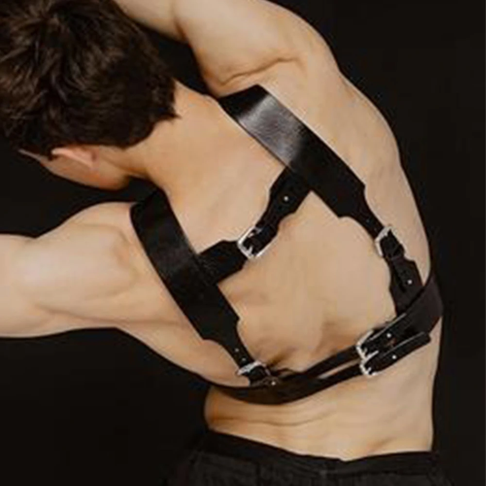 

Gothic Leather Harness Bondage Clubwear Costume Clubwear Costume Black Brand New Glossy PU Leather Short Length Solid Color