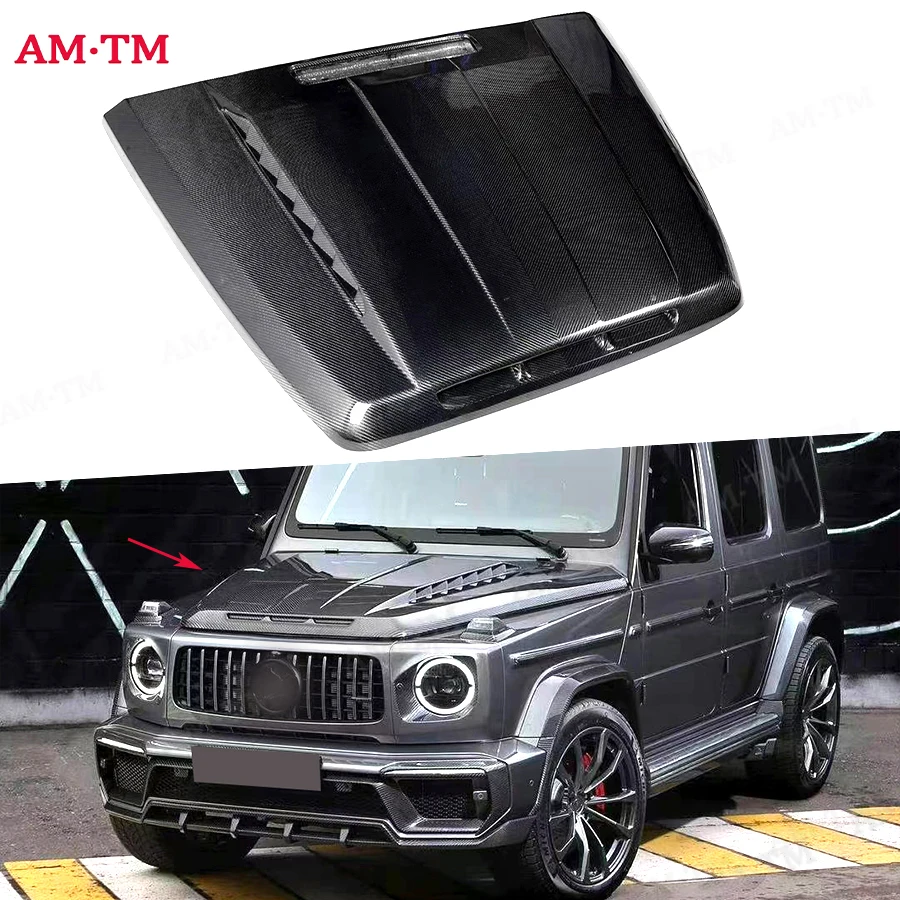 

For Mercedes Benz G Class W464 2019+ Carbon Fiber Car Front Bumper Engine Cover Hood Bonnet Vent Parts Upgrade Car Accessories