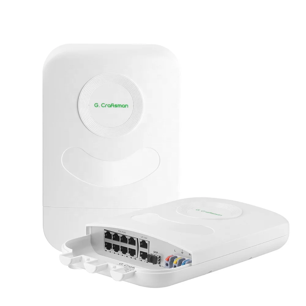 GC-Q08CA GCraftsman IP66 Waterproof Outdoor Network POE Switch Extend Transmission Distance 250M with Fibre-Optical Gigabit Port