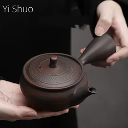 Purple Pottery Side Handle Pot Hand-Blind Ceramic Kung Fu Teapot Single Teapot Pu'er Tea Making Device Tea Sets Chinese Tea Pot