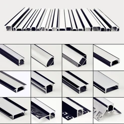 0.5m/1m Black LED Aluminum Profile With Milky Diffuser Channel For 5050 5630 Holder Recessed Ceiling Wall Decor Bar Strip Lights