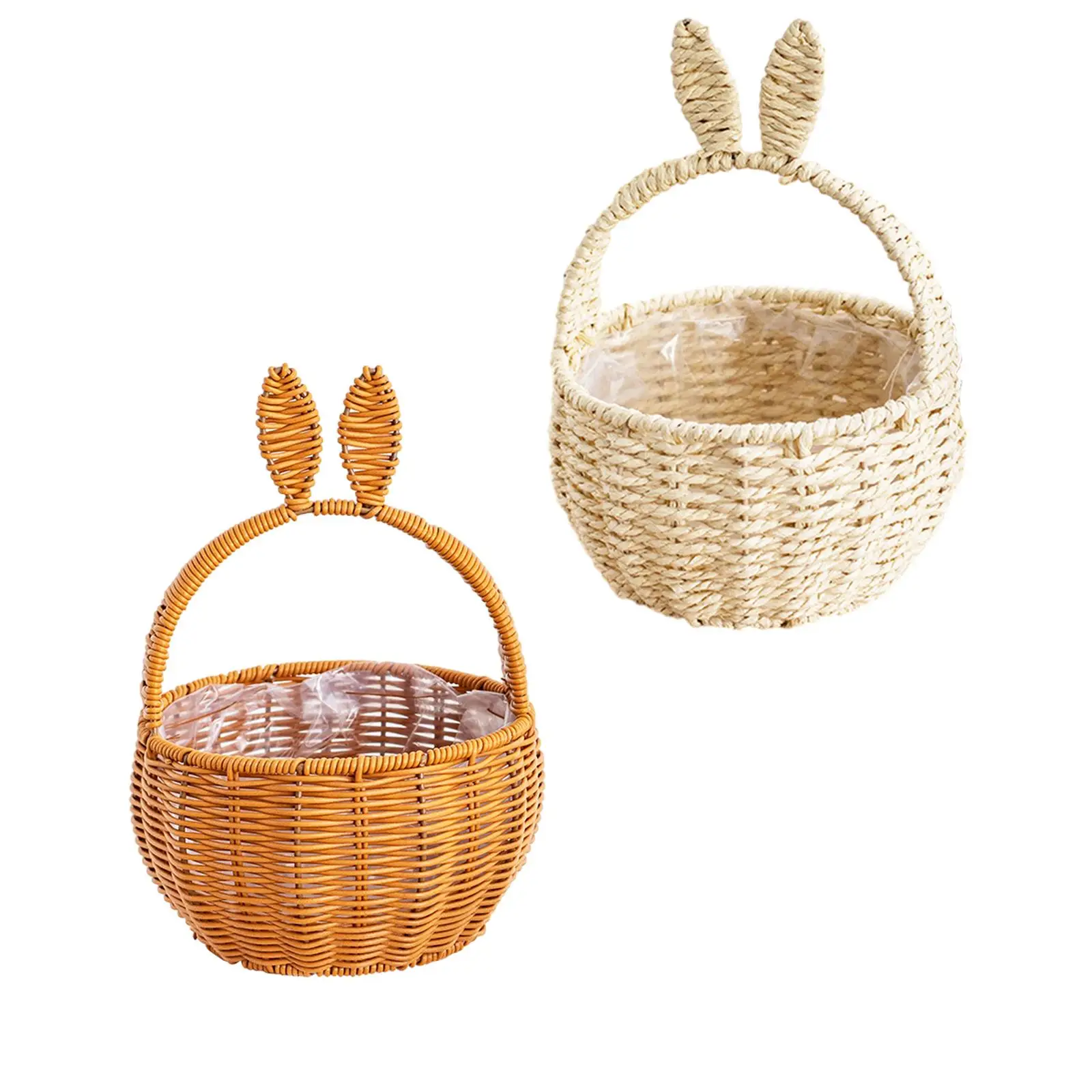 Easter Eggs Candies Gift Storage Basket 7x11inch Adorable Multifunctional for Party Favors Decor Lightweight