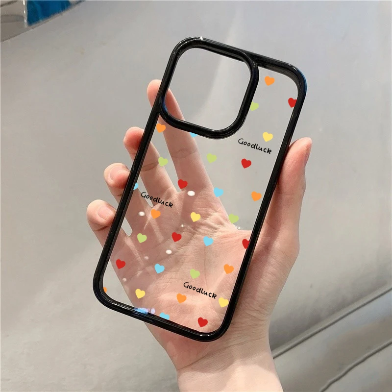 Picture 3: Colorful Love Hearts Transparent Phone Case for Redmi 14C 13C 12C 4G Redmi Note 11 12 13 14 9 8 Pro Plus 5G Cute Hard Back Cover